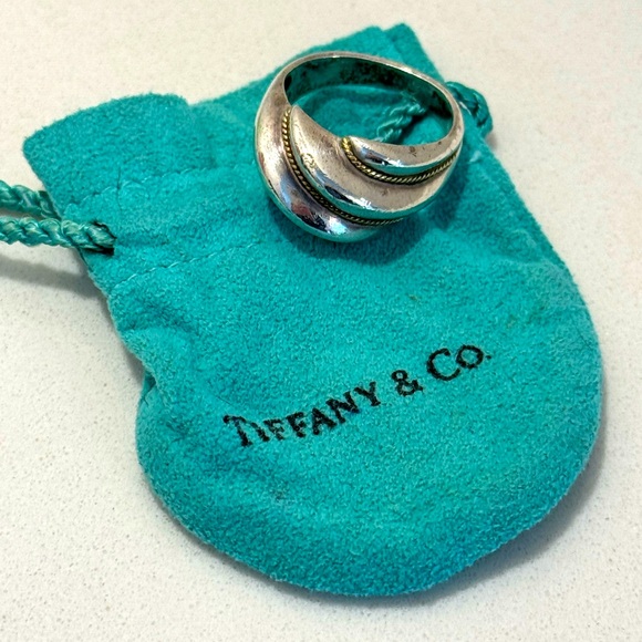 Tiffany & Co. Jewelry - Tiffany & Co vintage sterling silver and 14k gold shrimp ring. Size 6.
